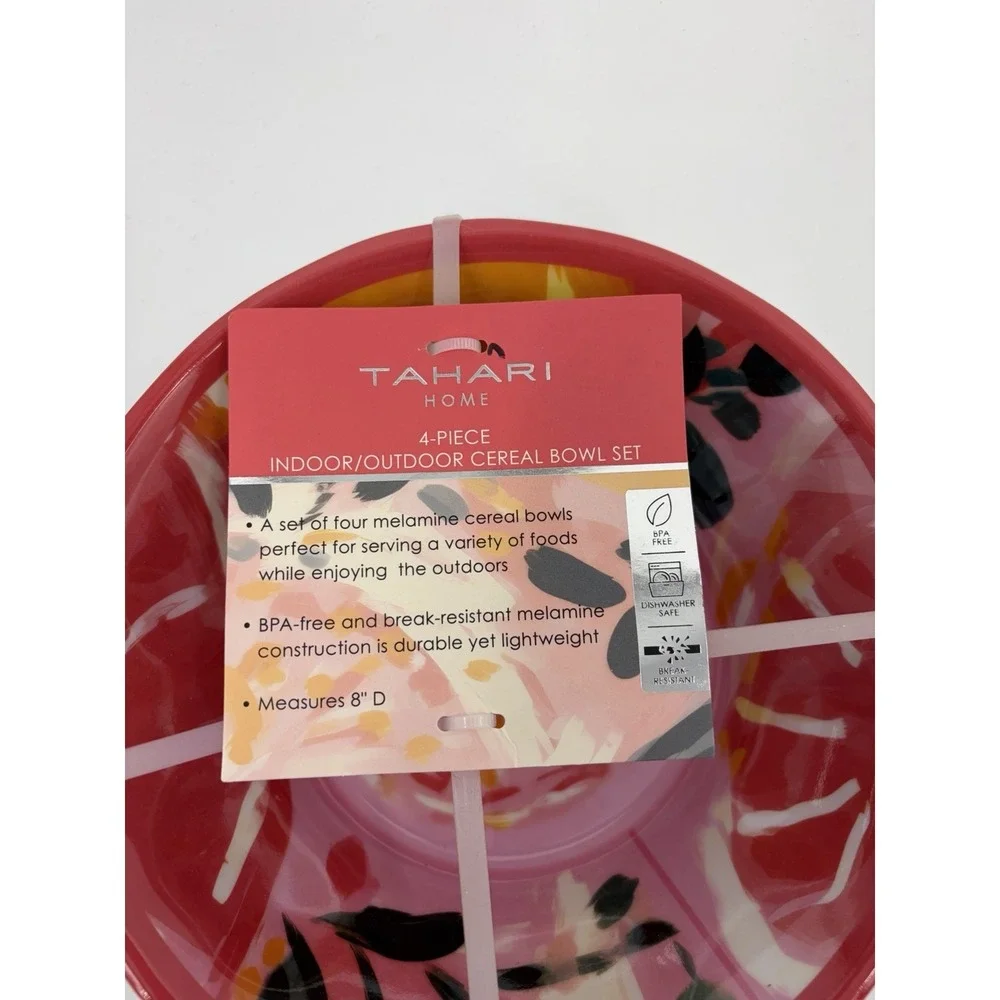 New Tahari Home Fruits Melamine Bowl Set of 4 8